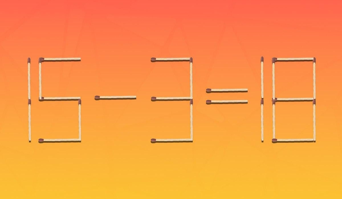 Aby byla rovnost správná, musíte přesunout pouze 1 zápalku: úloha pro génie