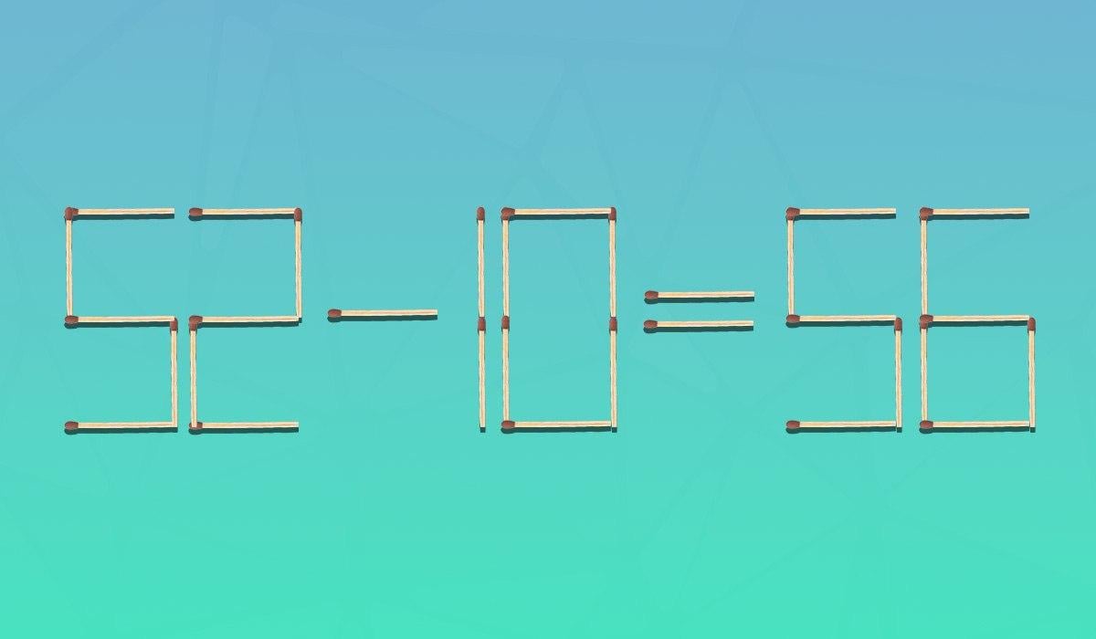 Velmi obtížná hádanka: stačí přesunout 2 zápalky, aby byla rovnost správná.