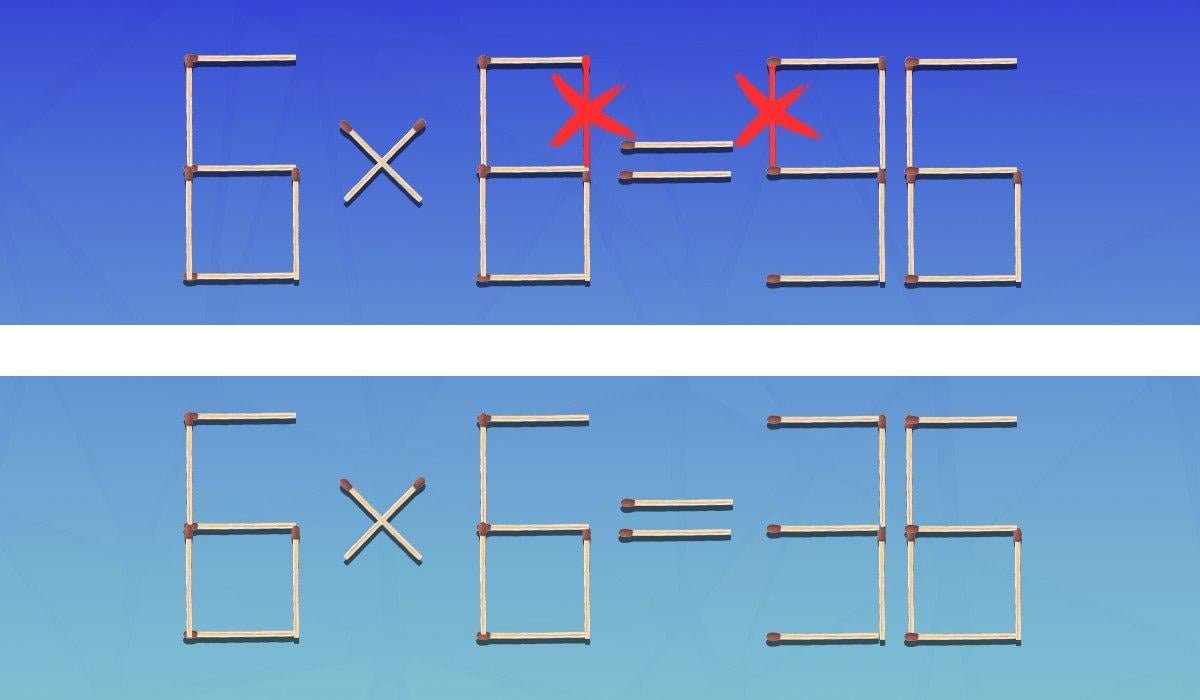 Rychlý IQ test: aby byla rovnost správná, musíte odstranit dvě shody.