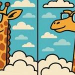 IQ test: najděte 3 rozdíly na obrázku žirafy v brýlích